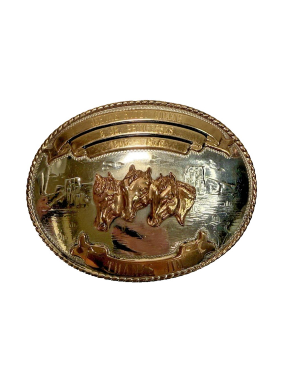 Vtg Comstock Rodeo Queen Cowboy Horse Sterling Silver Western Trophy Belt Buckle